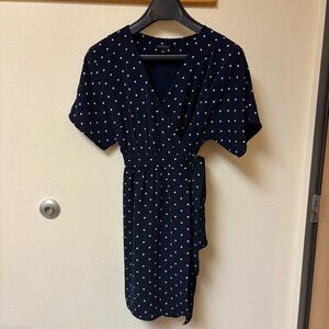 Ann Taylor Navy and White Polka Dot Mini Dress